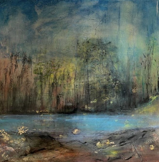 Dusky Black ponds: 40x40cm Somerset paper with a white boarder. £95