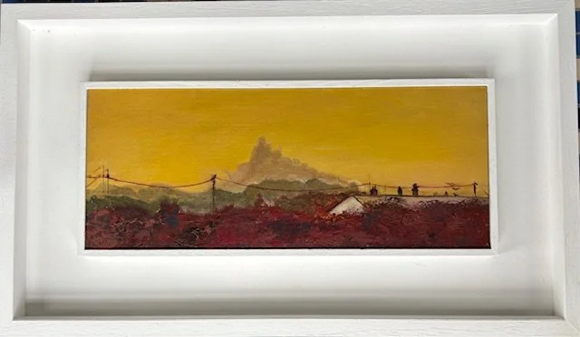 On the rd to Praa Oil on mdf Size 35x14cm in frame 50x25cm .£275