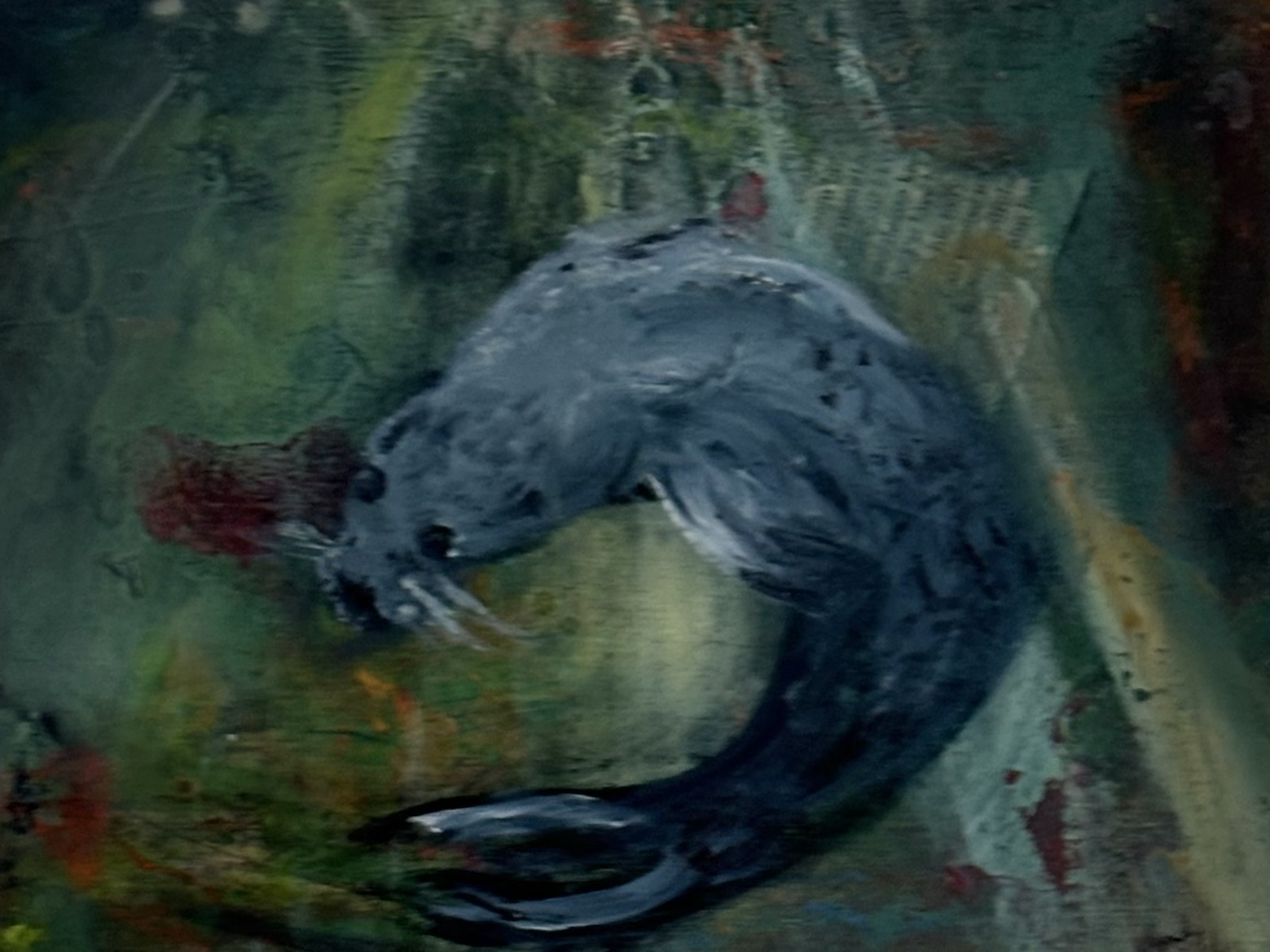 Im watching you.Oil on mdf in St Ives frame.
size in frame 31x36cm .
.