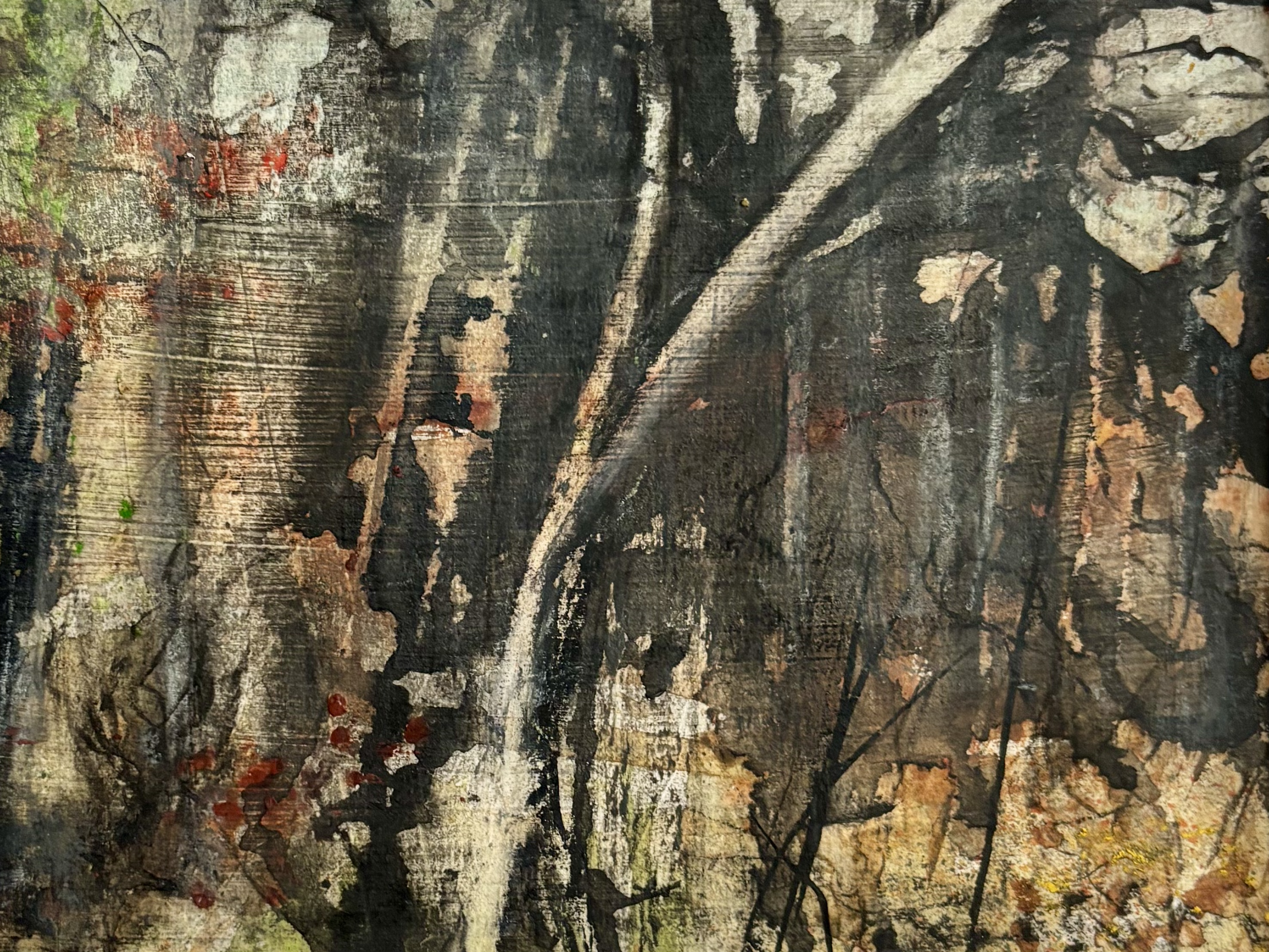 Wimbledon common mixed media on paper.26x16cm 