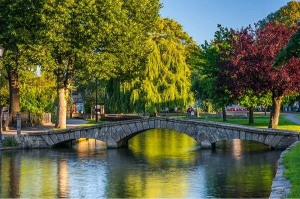 Bourton-on-the-Water in the Cotswolds, close to The Dovecote dog-friendly holiday cottage