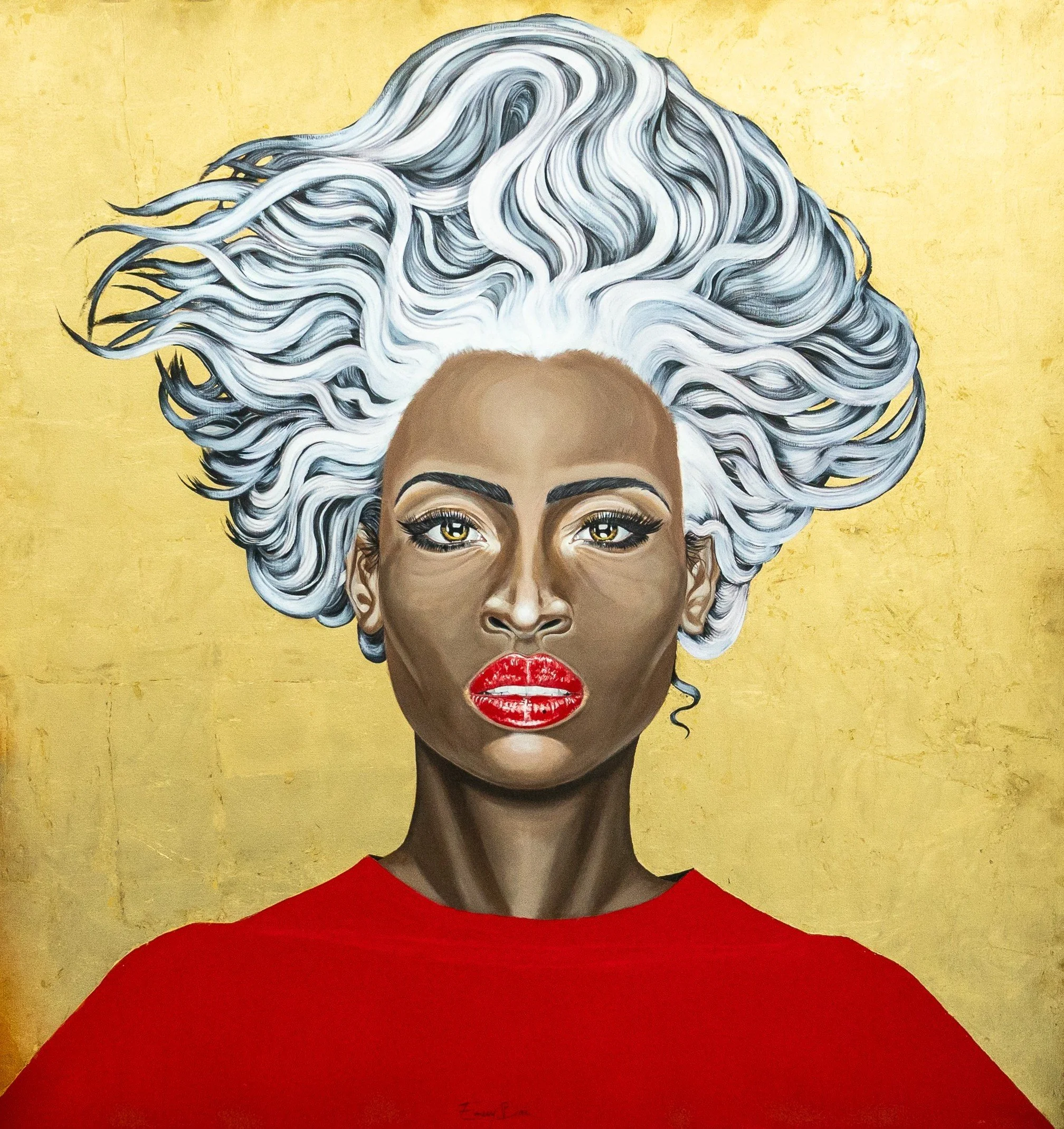 PORTRAIT DE LA DAME EN ROUGE

150 cm x 150 cm 

Acrylique sur toile, peinture à huile, feuilles dorées 




PORTRAIT OF THE LADY IN RED

150 cm x 150 cm 

Acrylic on canvas, oil paint, gold leaf