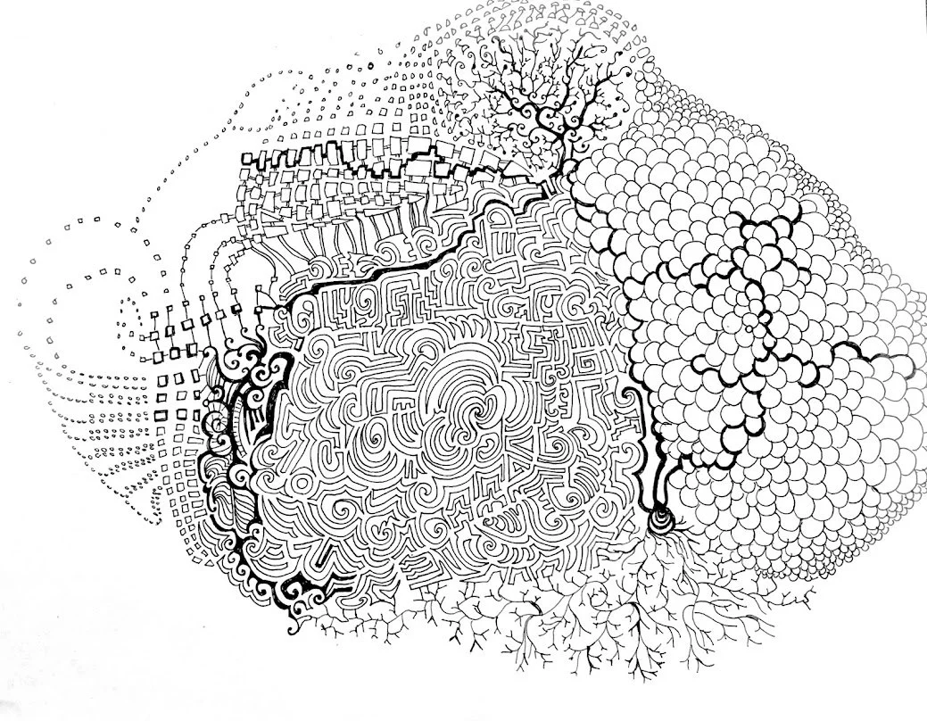 Groundwater. Pen on paper. 8.5 x 11.