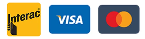 Interac, Visa and Mastercard accepted