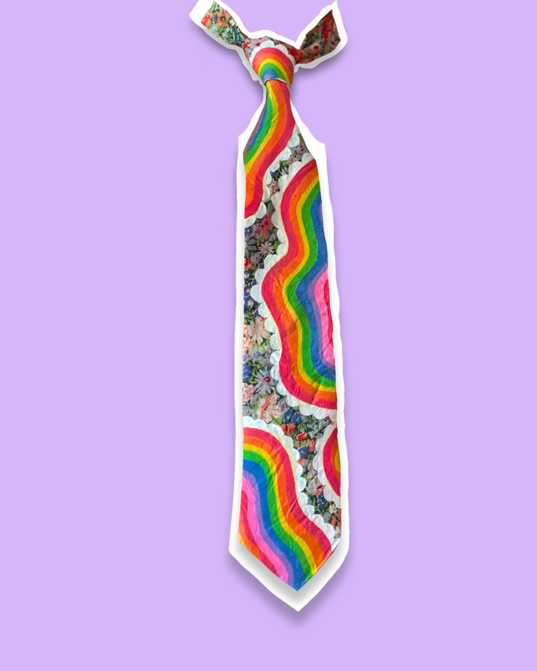 Floral Rainbow Tie