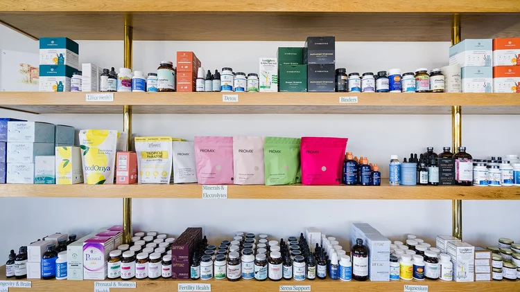 Wellness product shelves at Simply