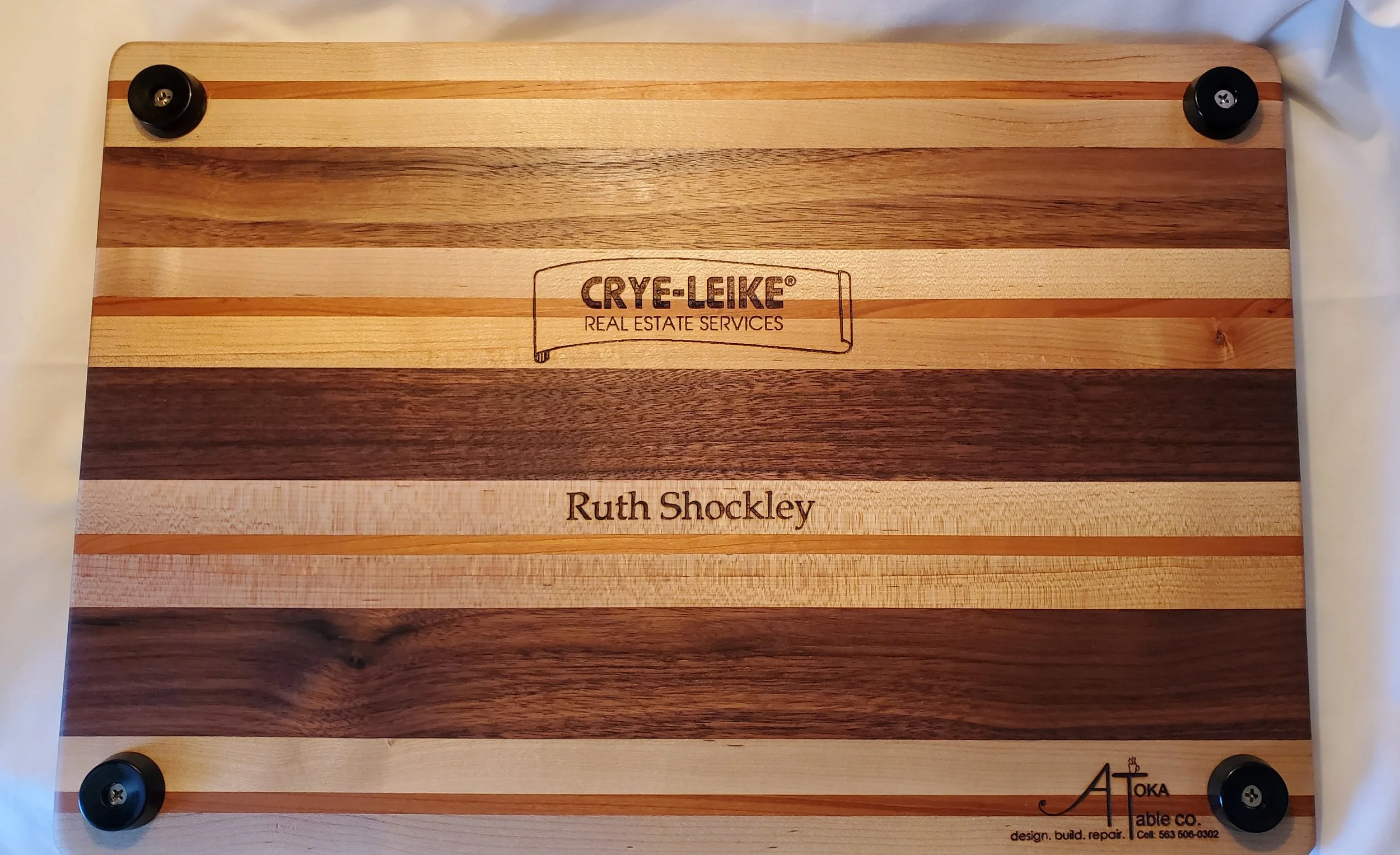 Full-sized Three-Color Cutting board - showing Custom Artwork