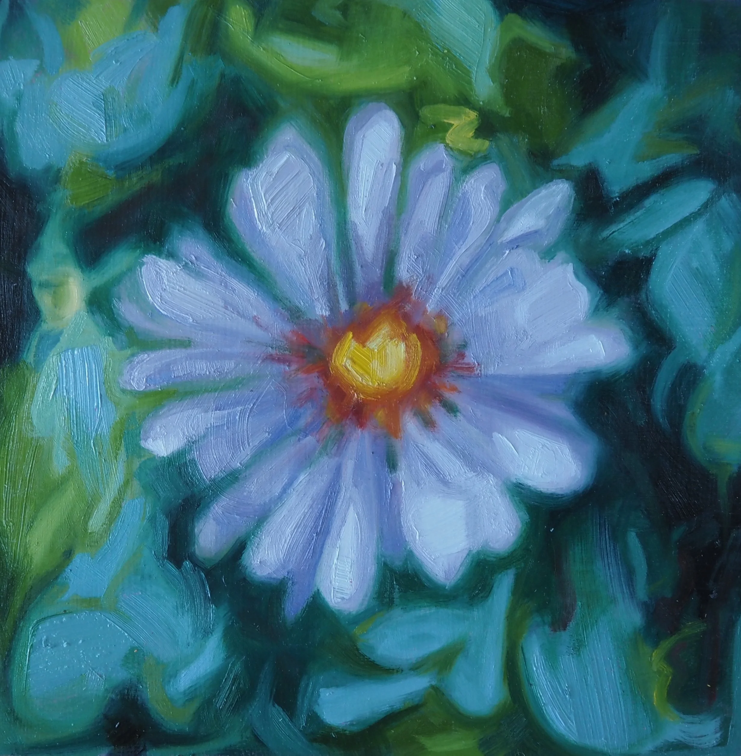 A Little Moody. 10x10. Oil on Panel, 2025