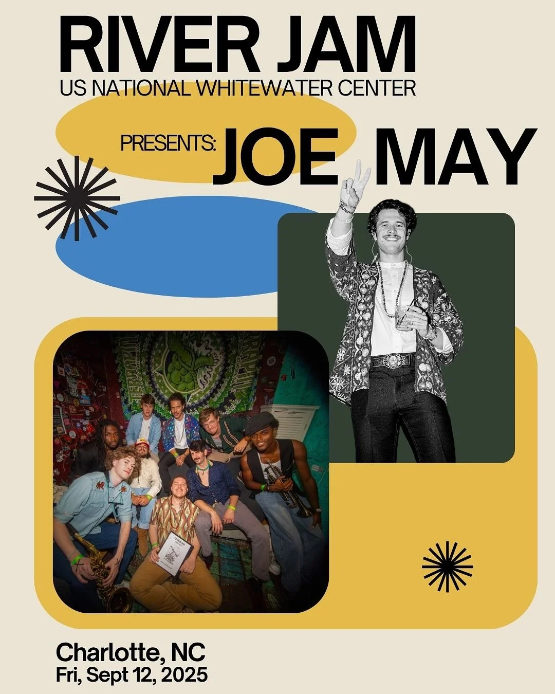 CHARLOTTE - I&rsquo;m going to be bringing the 5-piece band out to the Whitewater Center this Friday for three hours of live music, sunlight (🤞), rafting, zip lines, and good times. 

Hope to see y&rsquo;all there! I&rsquo;ll have the new records av