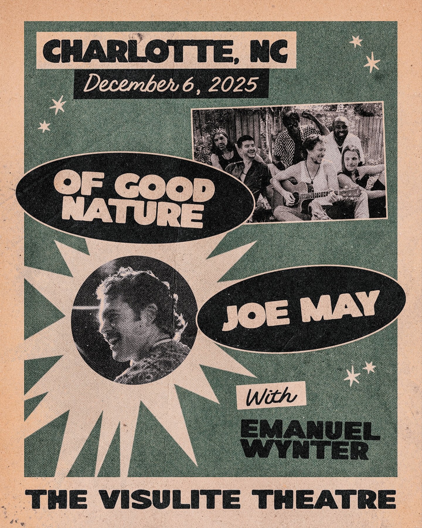 Charlotte- ONE MONTH 🗓️ until @ofgoodnature &amp; @joemaymusic take the stage at the @visulitetheatre with special guest @emanthemann . 

This is going to be a big ole local artists ball, presale tickets available now! If you&rsquo;re thankful for l