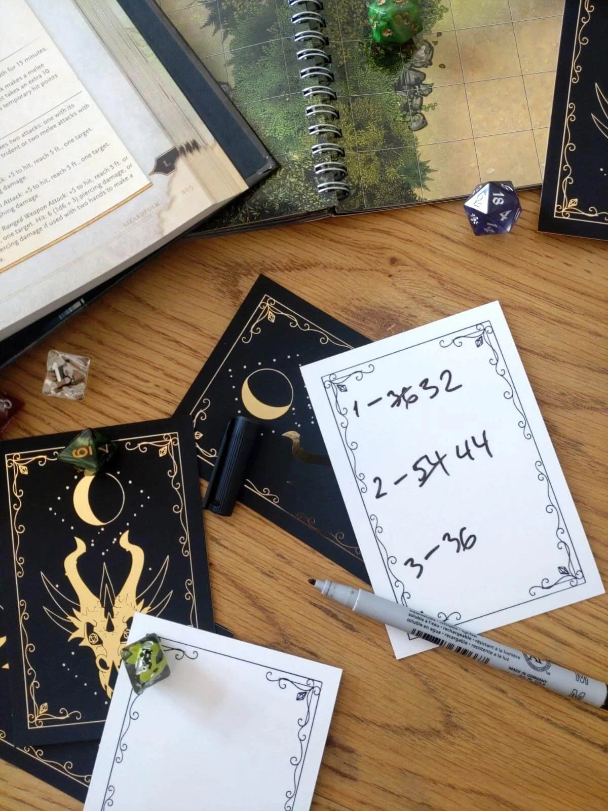 DryErase Note Cards for D&D and other TTRPGs — Alderdoodle DnD Accessories & Illustration