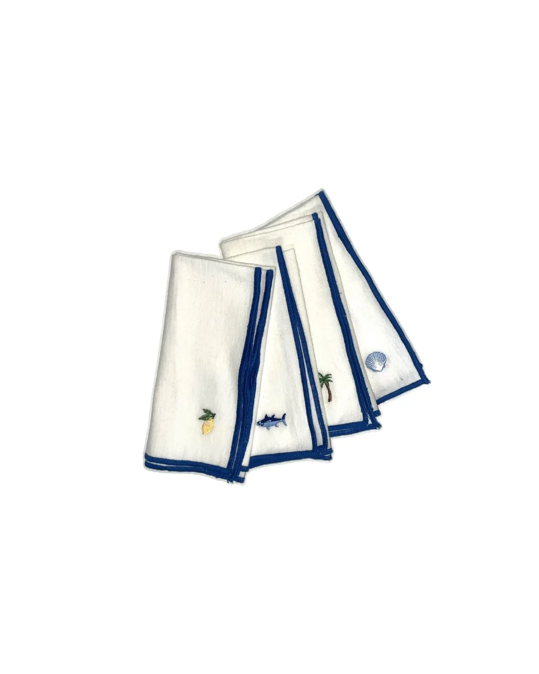 4 serviettes de table brodées