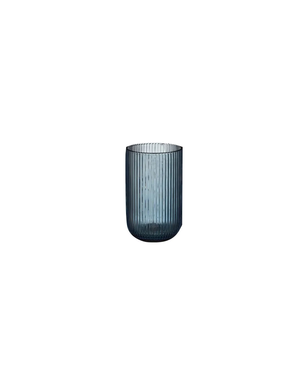 6 verres bleus striés