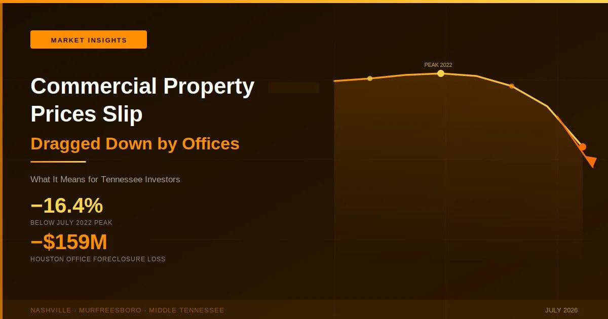 Commercial Property Prices Slip Nationally — And What It Means for Tennessee Investors