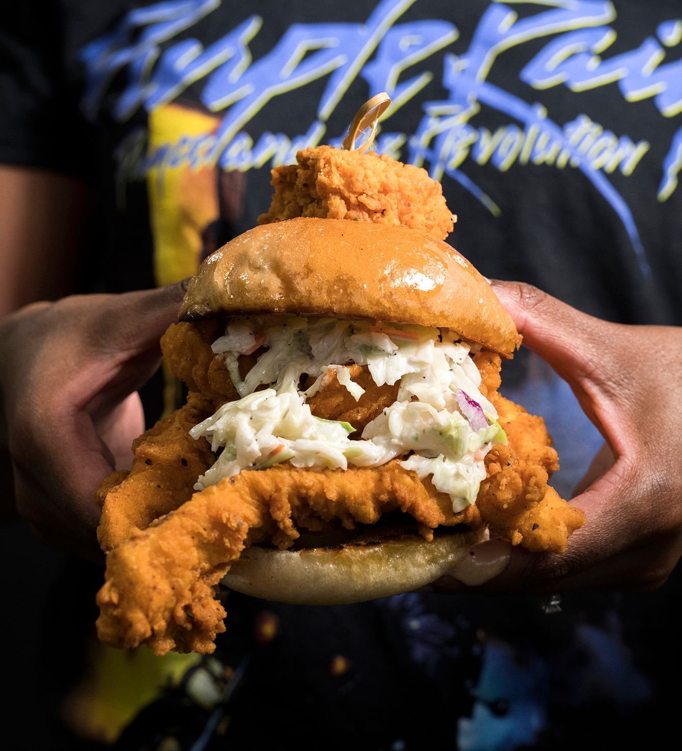 We don't care how long you've been making 'em, how hot the sauce is, or how cute the wrapper is...these fast food chicken sandwiches CAN'T COMPETE with our Just Chicken Sandwich. 

Add the slaw and it's game over...

.

.

.

#JustChicken #TenderLove