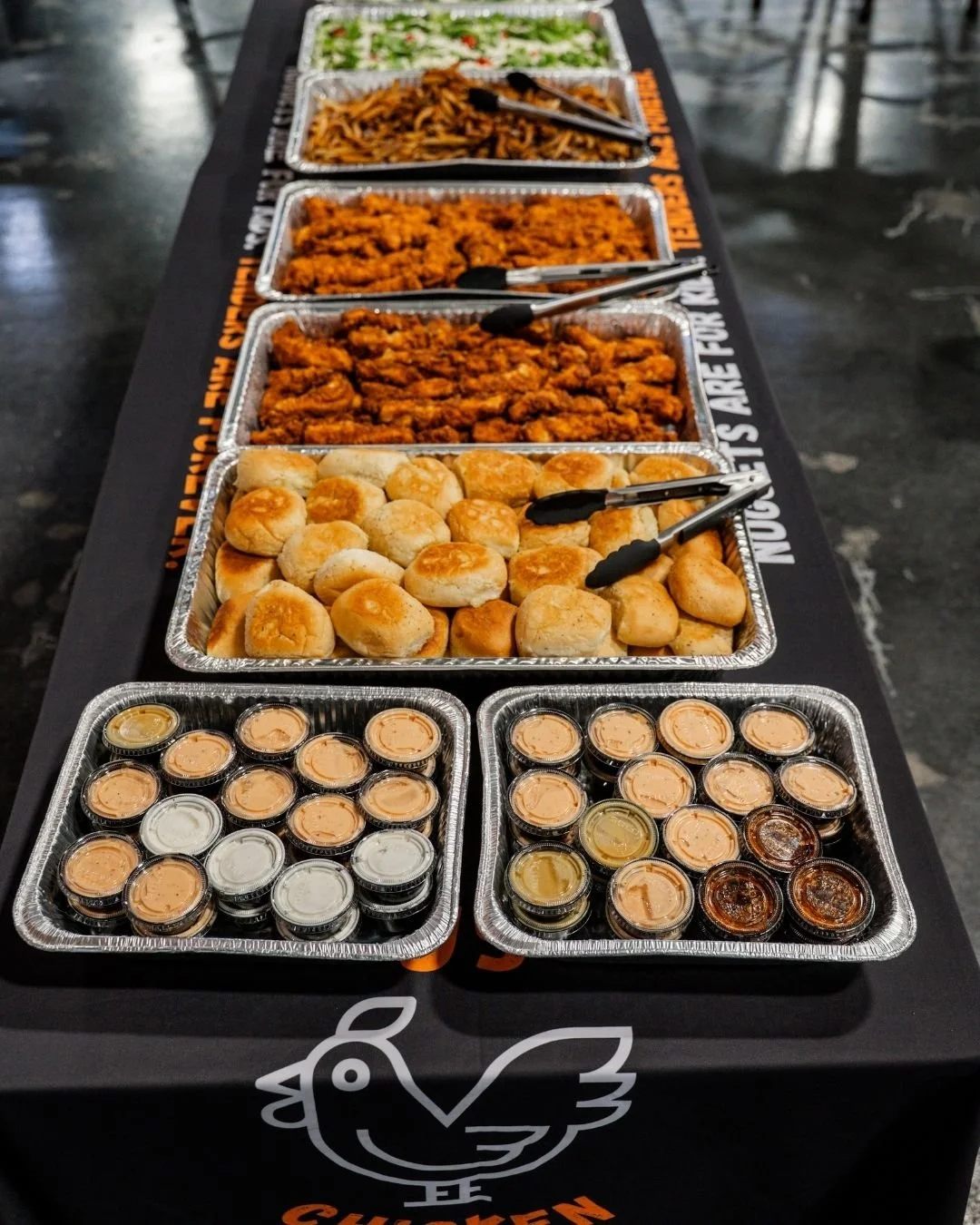 Be the tender of the party&hellip; 🍗

Crispy tenders, fresh sides, and all the sauce your guests could ask for; we&rsquo;ve got your next event covered.

From office lunches to game days and everything in between, Just Chicken catering brings the fl