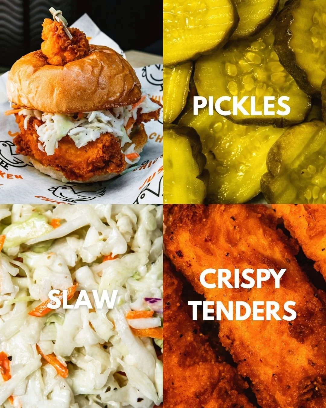 You asked what makes the Just Chicken Sandwich so good. Here's your answer 🍗

Crispy tenders. Pickles. Scratch-made slaw. Toasted bun. Just Sauce. We do it the same way every single day because that's how it should be done.

Save this for when you n