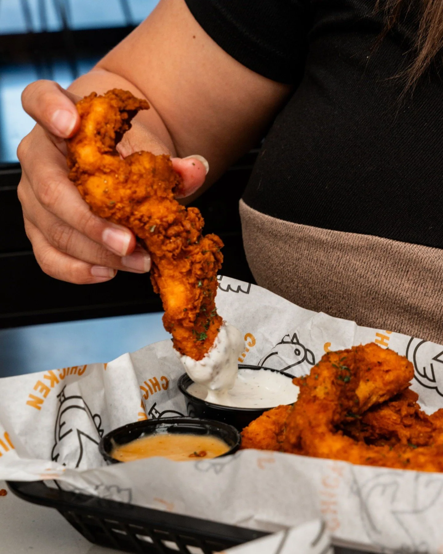 Pick it up. Dip it. Repeat. 🍗

Crispy golden tenders and house-made sauce. The Just Chicken tender is the real deal every single time and once you try it you will not go back.

Drop a 🍗 if you are already craving one. 

#JustChicken #TenderLover #C