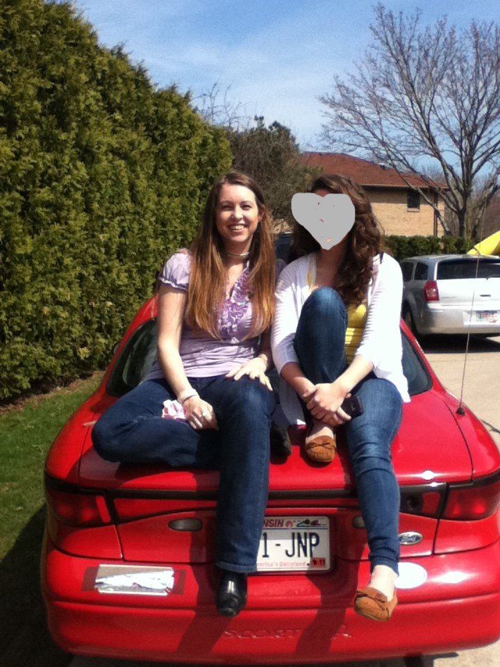 Me Megan Red Car - Meg face off.jpg