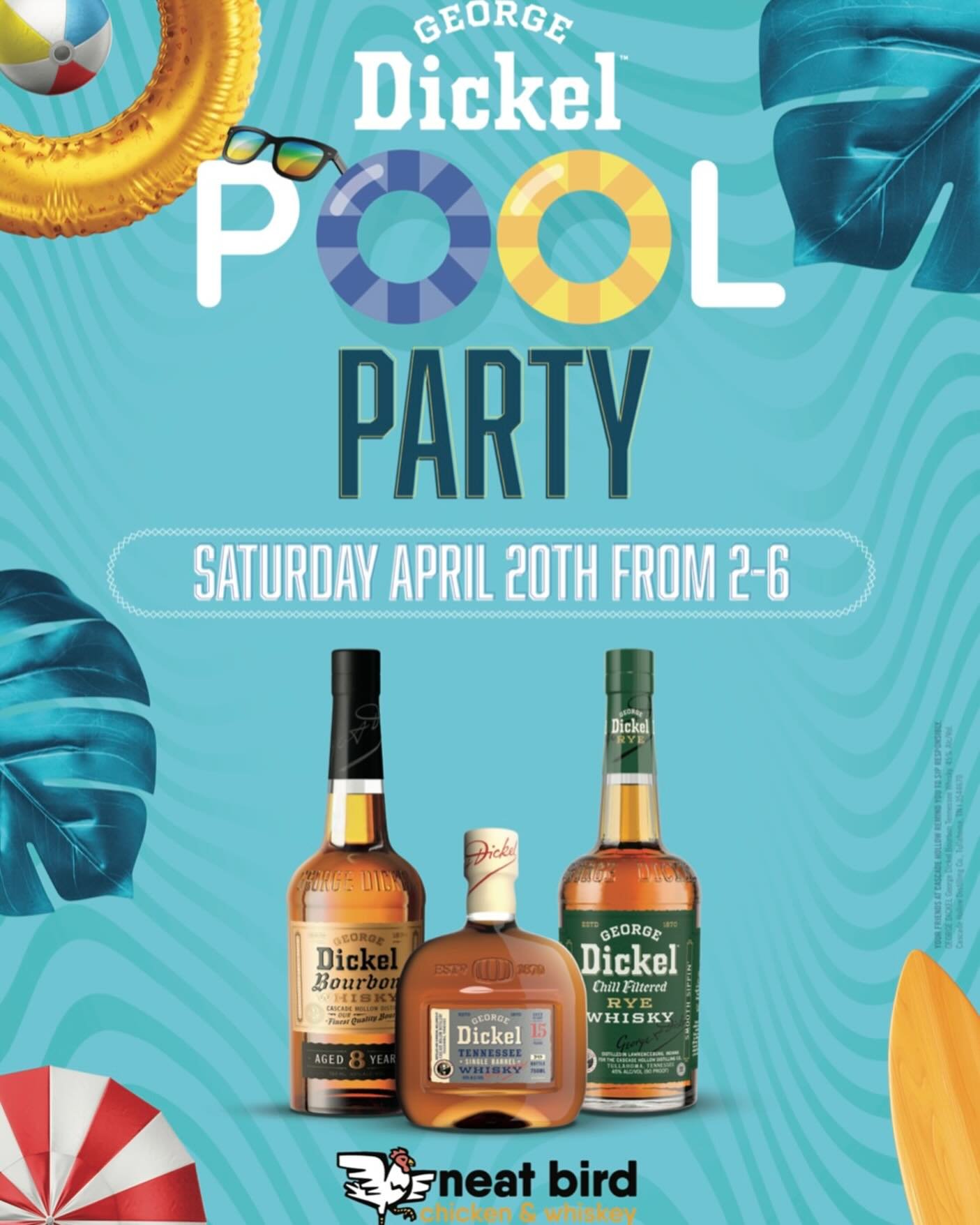 Come on out for the silliest party you&rsquo;ll see all day! 
April 20th, which we&rsquo;re pretty sure isn&rsquo;t significant for any other reason, we&rsquo;ll be getting wild with our friends at George Dickel on our patio. We&rsquo;ll have a kiddi