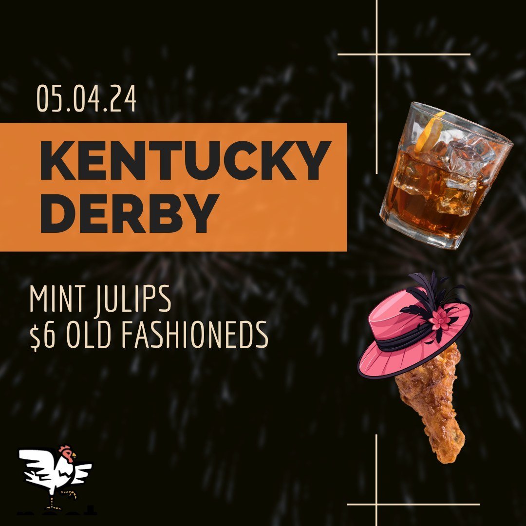 Derby Day! We will be slinging Mint Julips and $6 Old Fashioned ALL DAY! 🥃 

Hats, plaid, and pastels are encouraged.