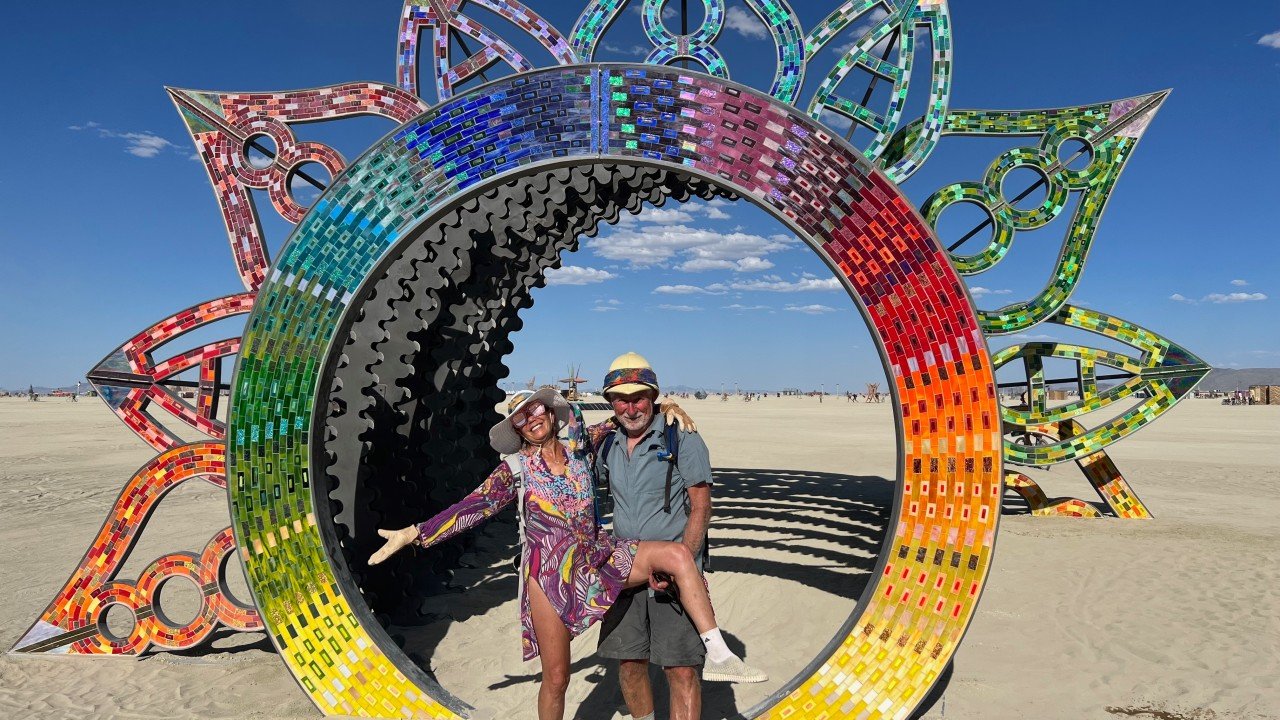Carolyn and Rob at Burning Man 2022