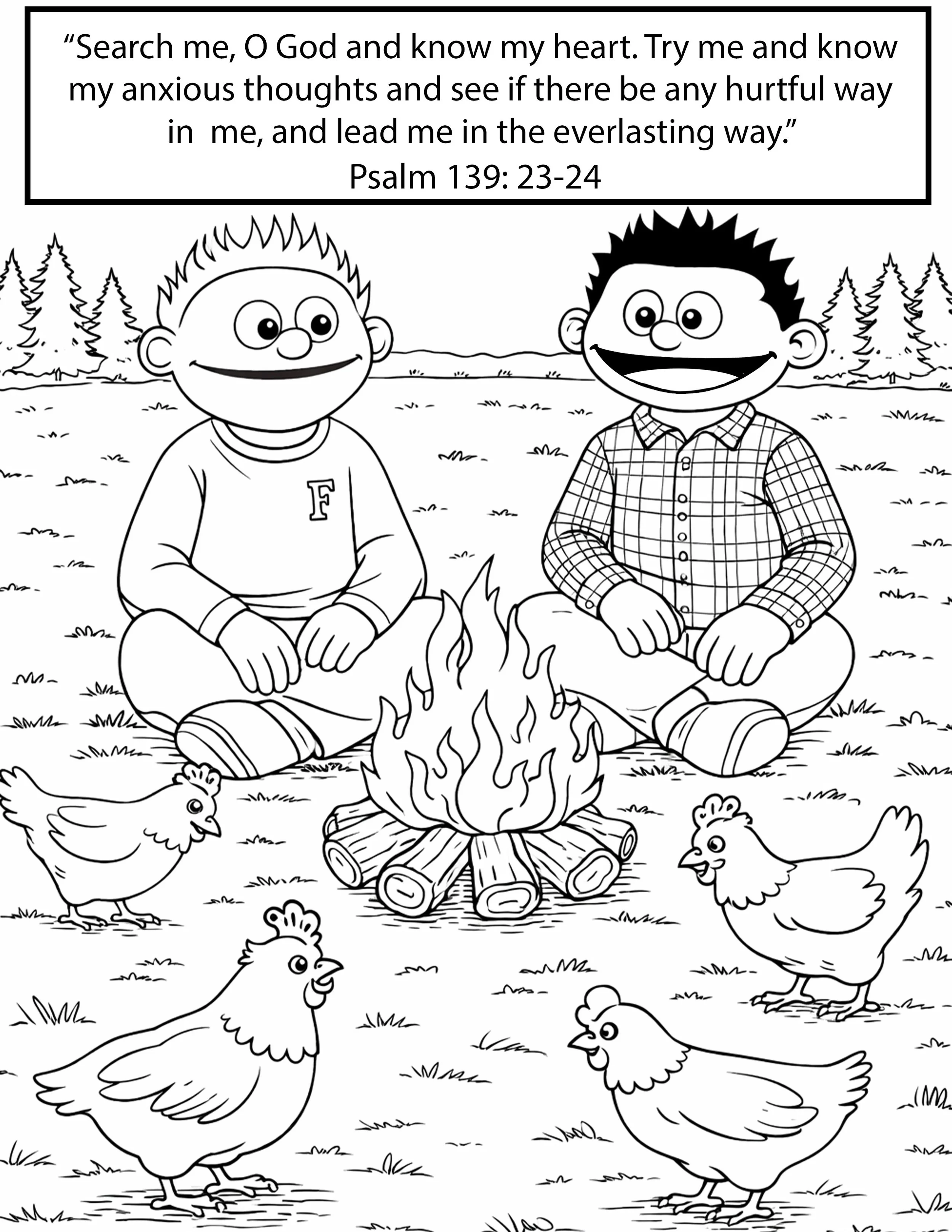 Free Coloring Page Psalm 139:23-24