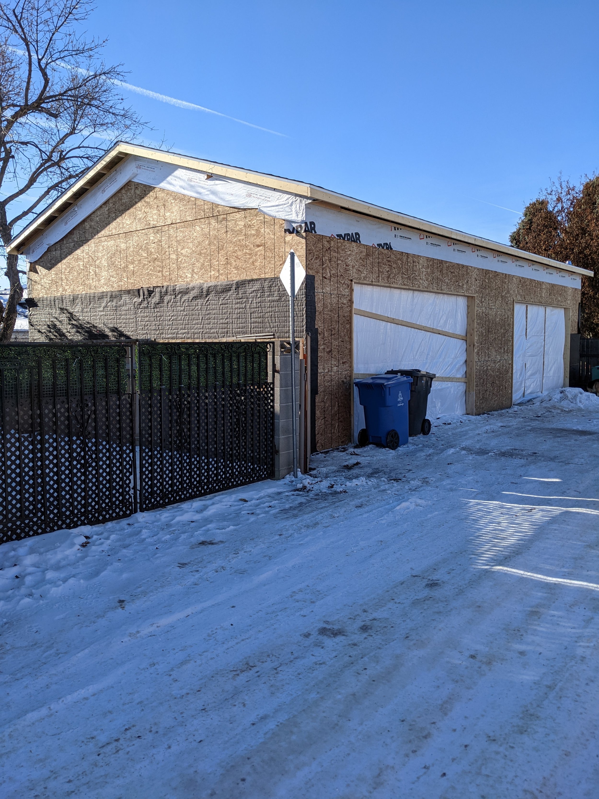 oversized 4 car garage framing construction