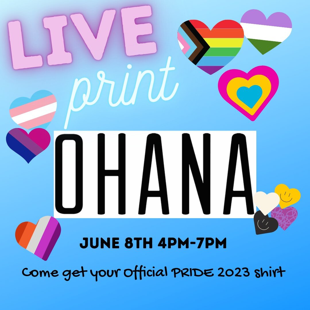 Join us for a live print of the official YVP 2023 shirts at Ohana on June 8th from 4pm-7pm!