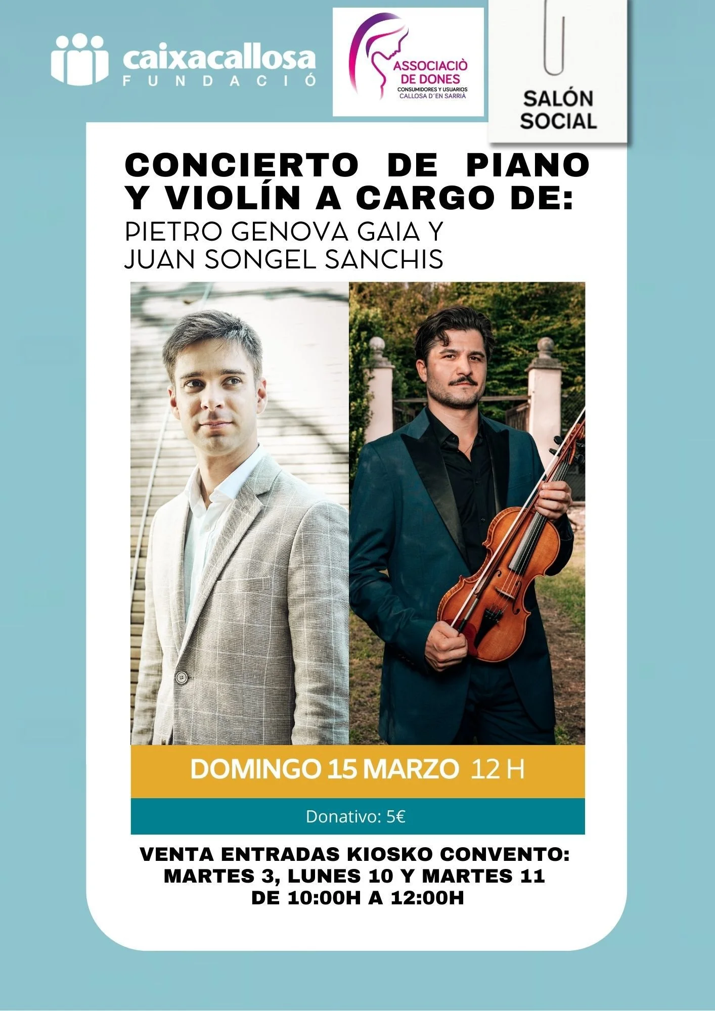 CONCIERTO DE PIANO Y VIOLÍN 