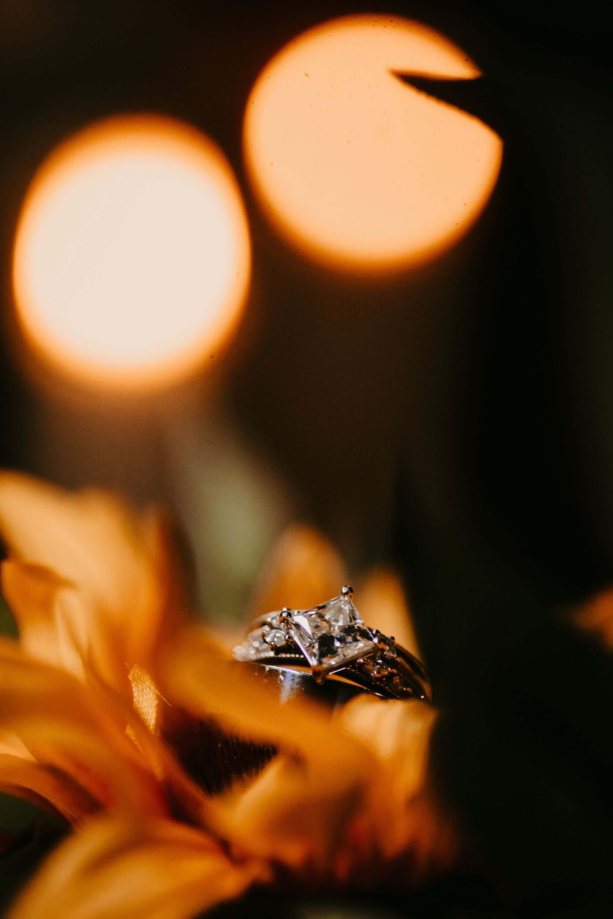 Wedding Rings on flowers