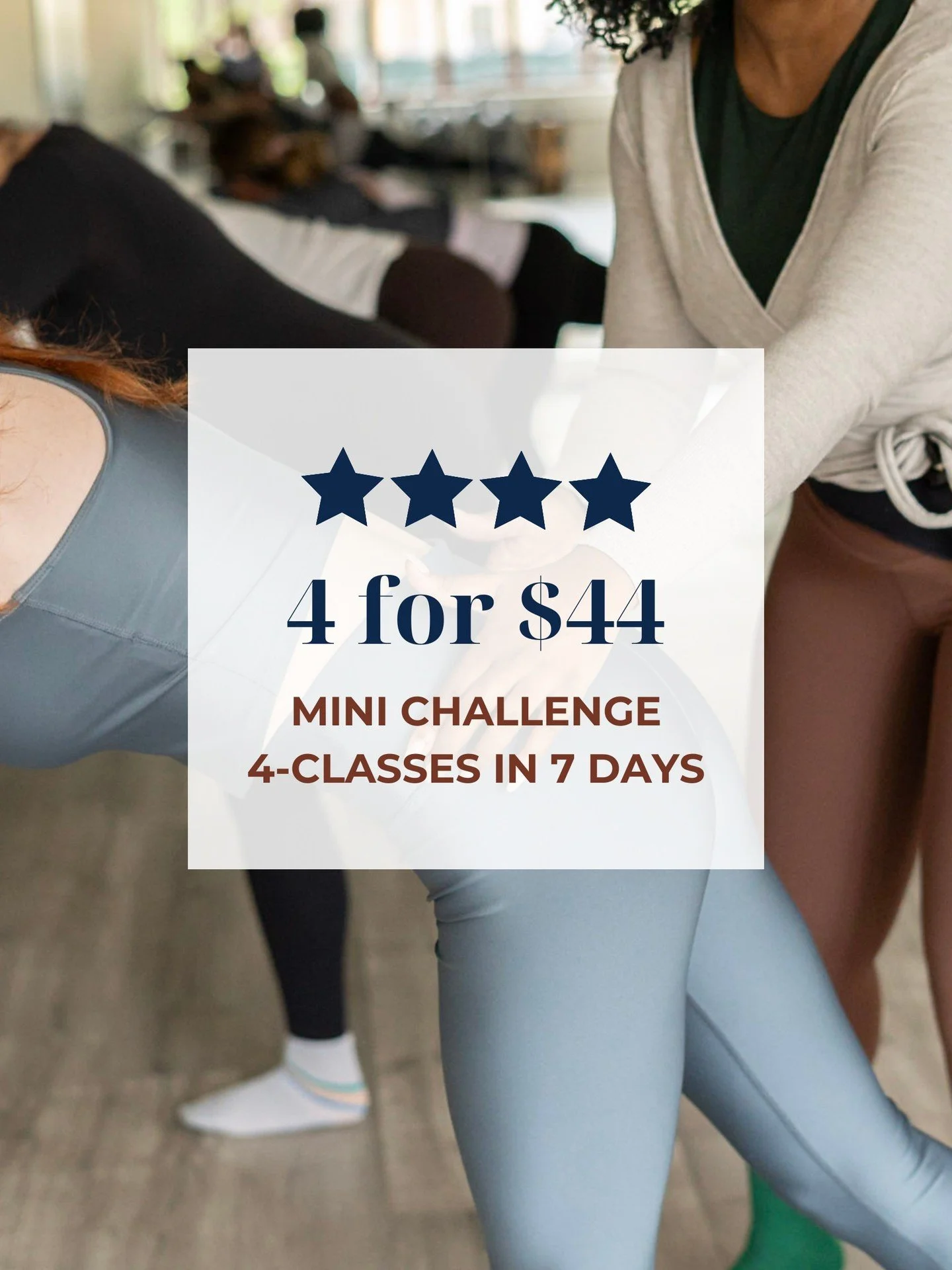 Last week to sign up for the 4 for 44 Mini-Challenge!
π«4 Classes in 7 Days
π«Mat, Barre, & Pilates Strength
π«Last day to start is 7/31 
It's the mid-Summer glow up you didn't know you needed β¨ 
#PilatesHeights #BrooklynHeightsLife #MiniChall