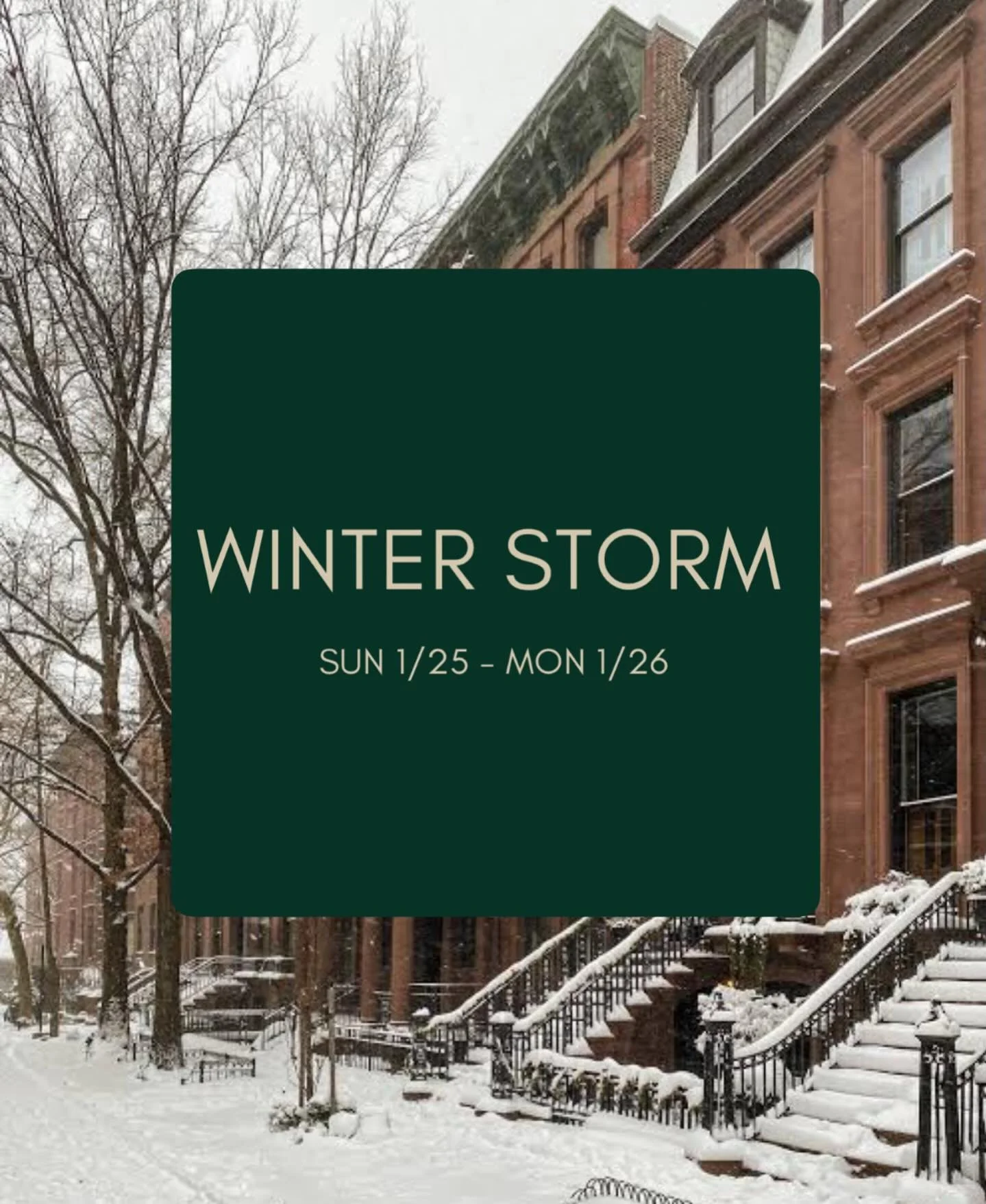 As the weekend storm approaches, we&rsquo;re monitoring the situation and will update you if there are any changes to Sunday or Monday&rsquo;s schedule.

If a class you&rsquo;re signed up for is canceled, you&rsquo;ll be notified right away.

Thanks 
