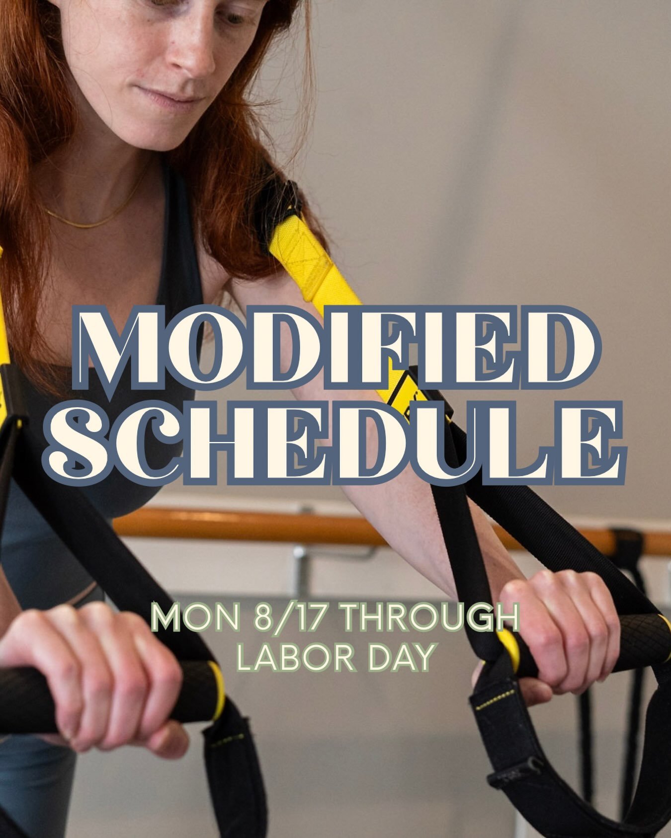 Vacation season is in full force so we&rsquo;re shaving off a few classes here and there. Don&rsquo;t worry, all of your favorite classes will be back after Labor Day!