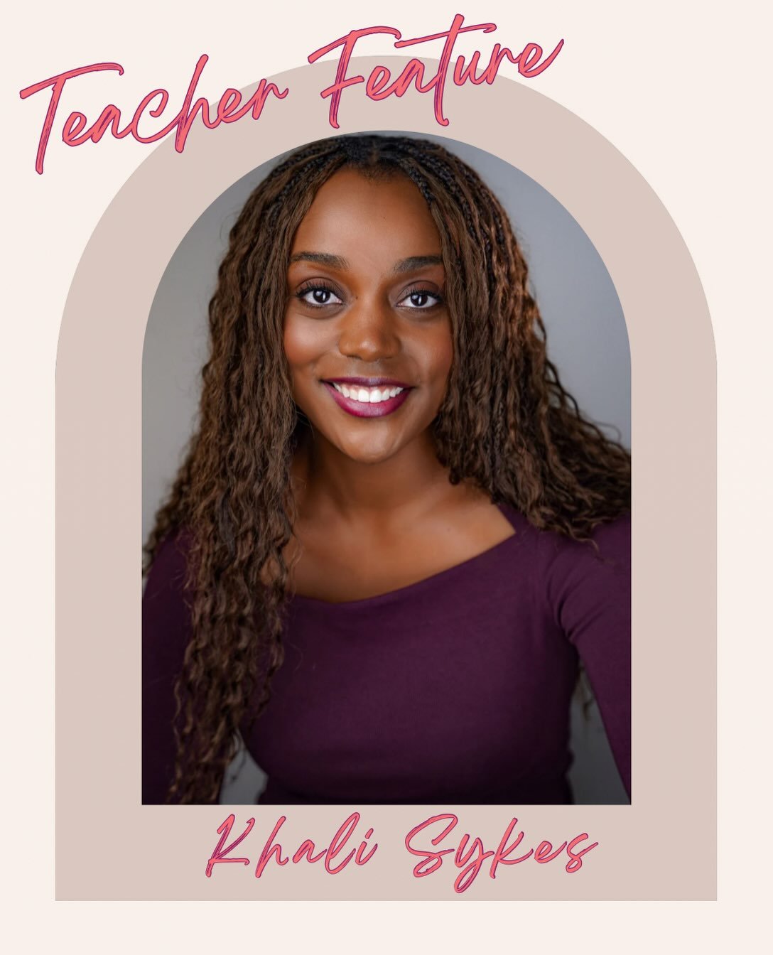 ✨ This month, we spotlight Khali! 🔦 
First class on us 😍
 Khali is a Texas-born multifaceted artist. Her passion for movement was cultivated from her upbringing as a competitive dancer and theater performer. Khali works to create an atmosphere of b