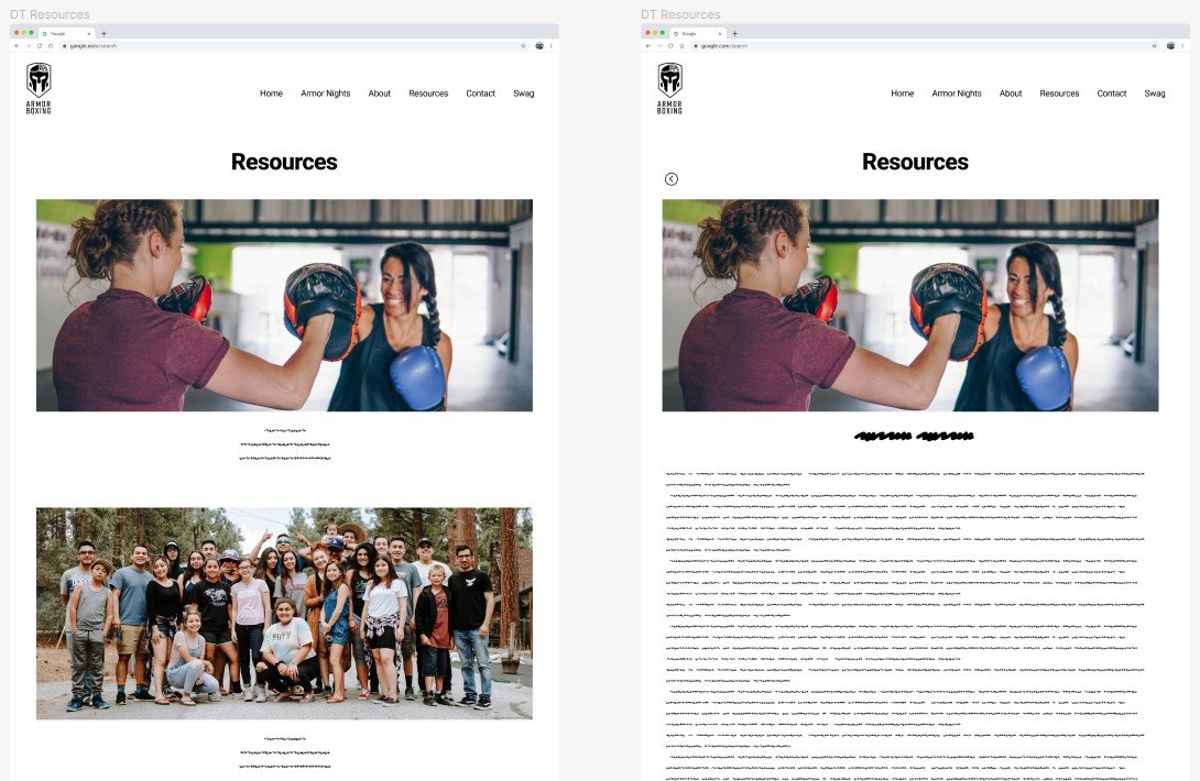 Desktop Version of the Resource Page