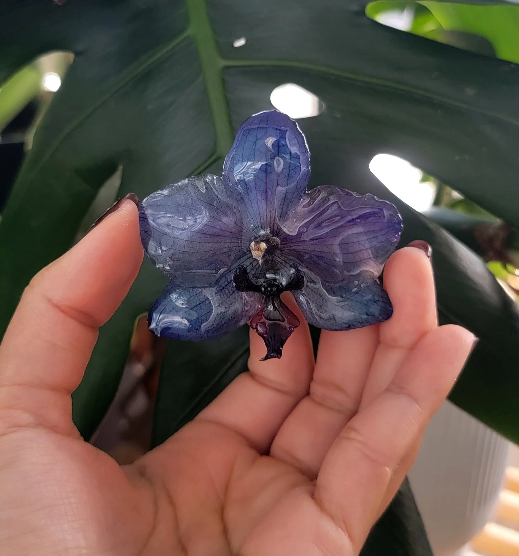 Blue Orchid Hair Clip
