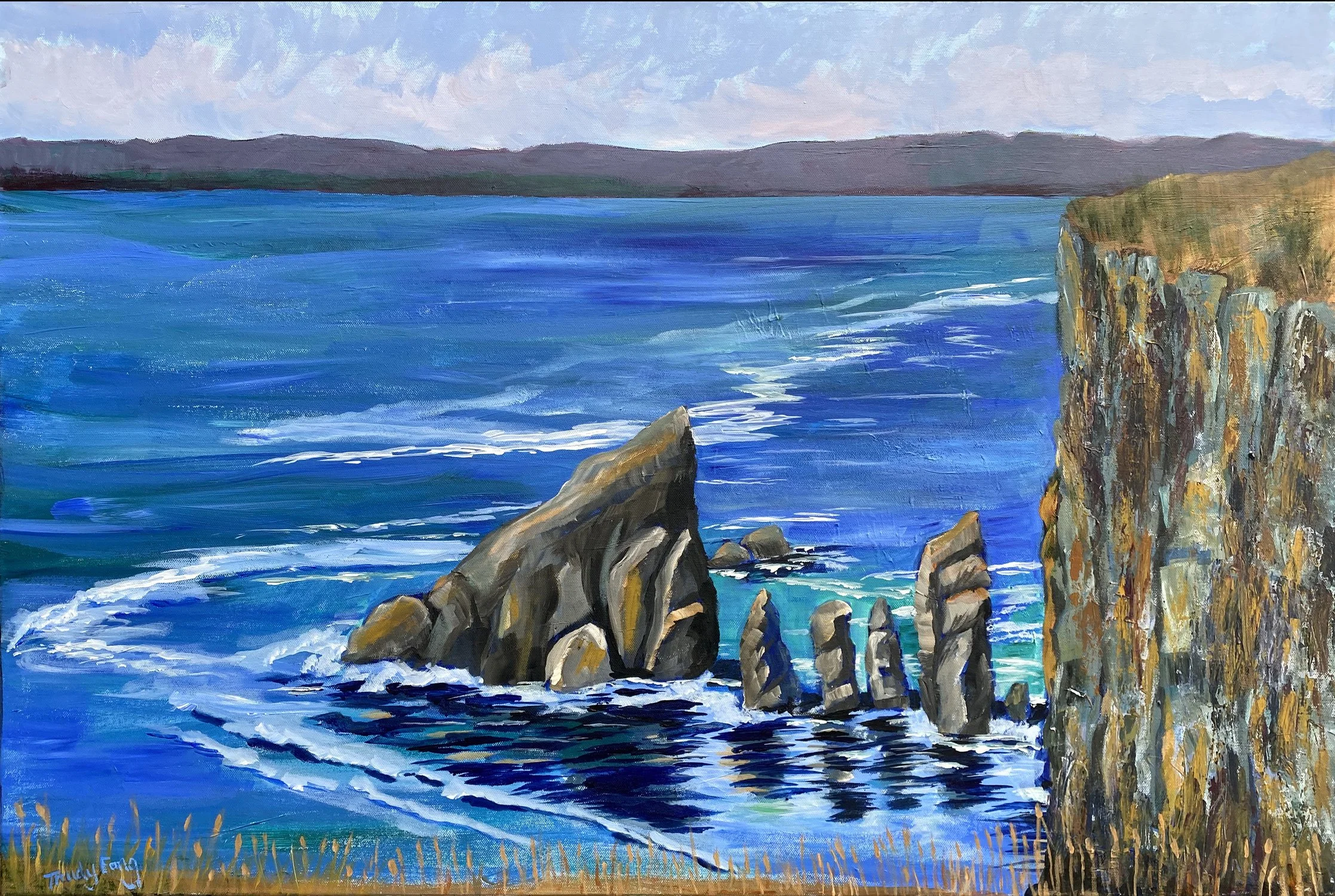 Cape Split, Nova Scotia overlooking the rushing tides of the Bay of Fundy