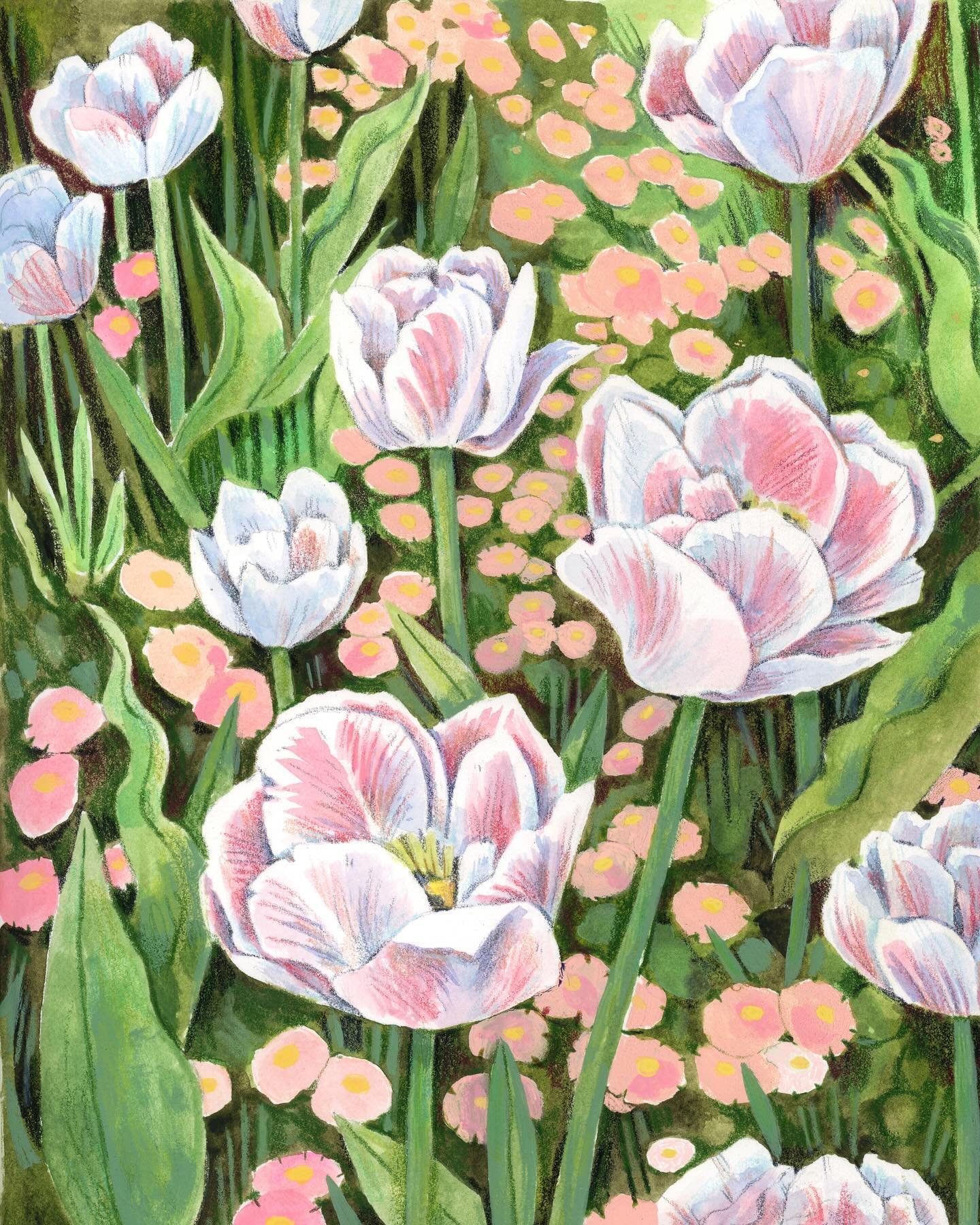 I loved this week&rsquo;s reference photos for the landscape art club (if you&rsquo;ve been around for a while you know that I enjoy illustrating flowers) and enjoyed creating this painting so much! These are from the Floriade Festival, Canberra, Aus