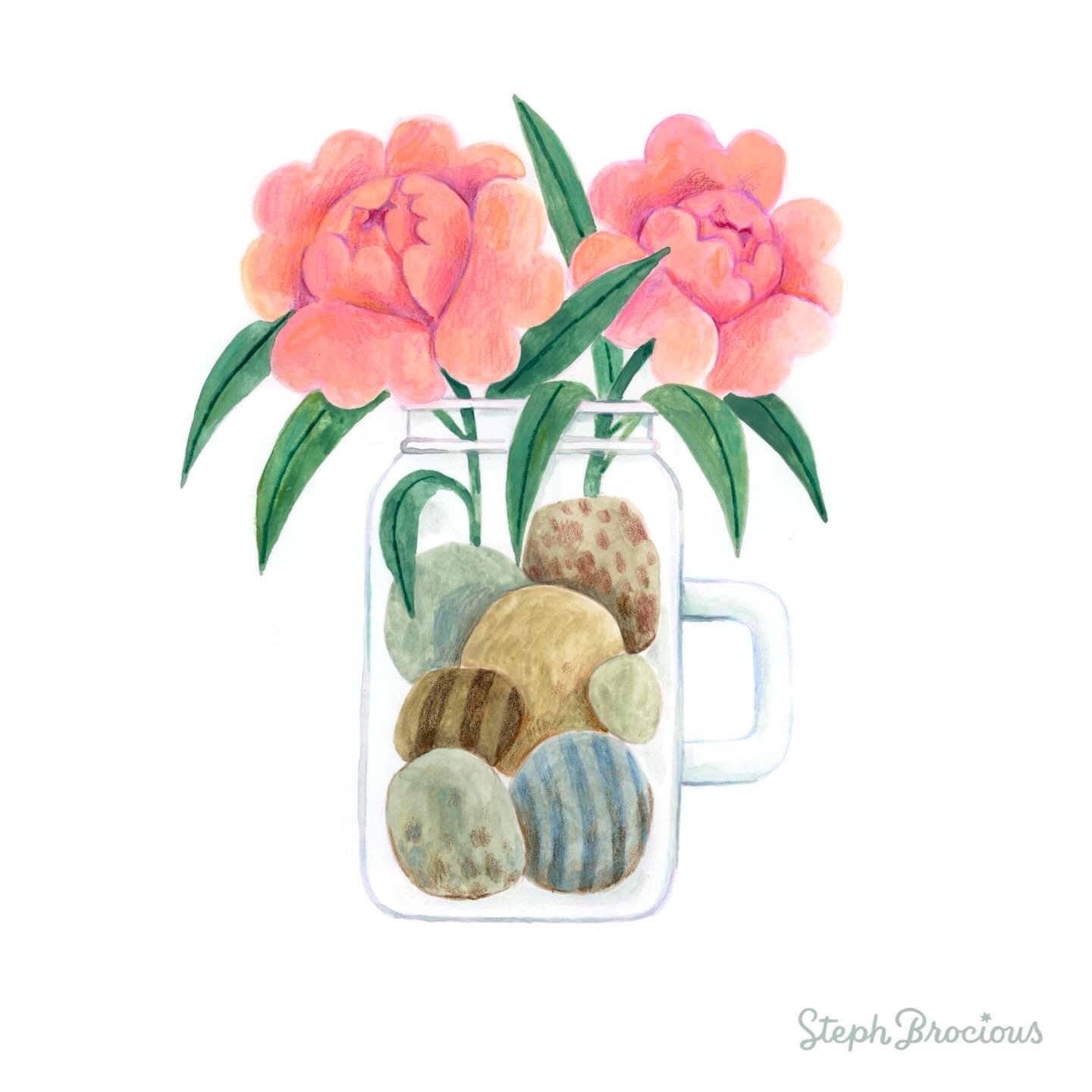 Day 25 of @peachtober is STONE! This prompt was a hard one for me - so I went back to my comfort zone and painted flowers. 🌸 💕

#peachtober24&nbsp;#peachtober24stone&nbsp;#artchallenge&nbsp;#octoberartchallenge&nbsp;#inktober&nbsp;#illustration&nbs