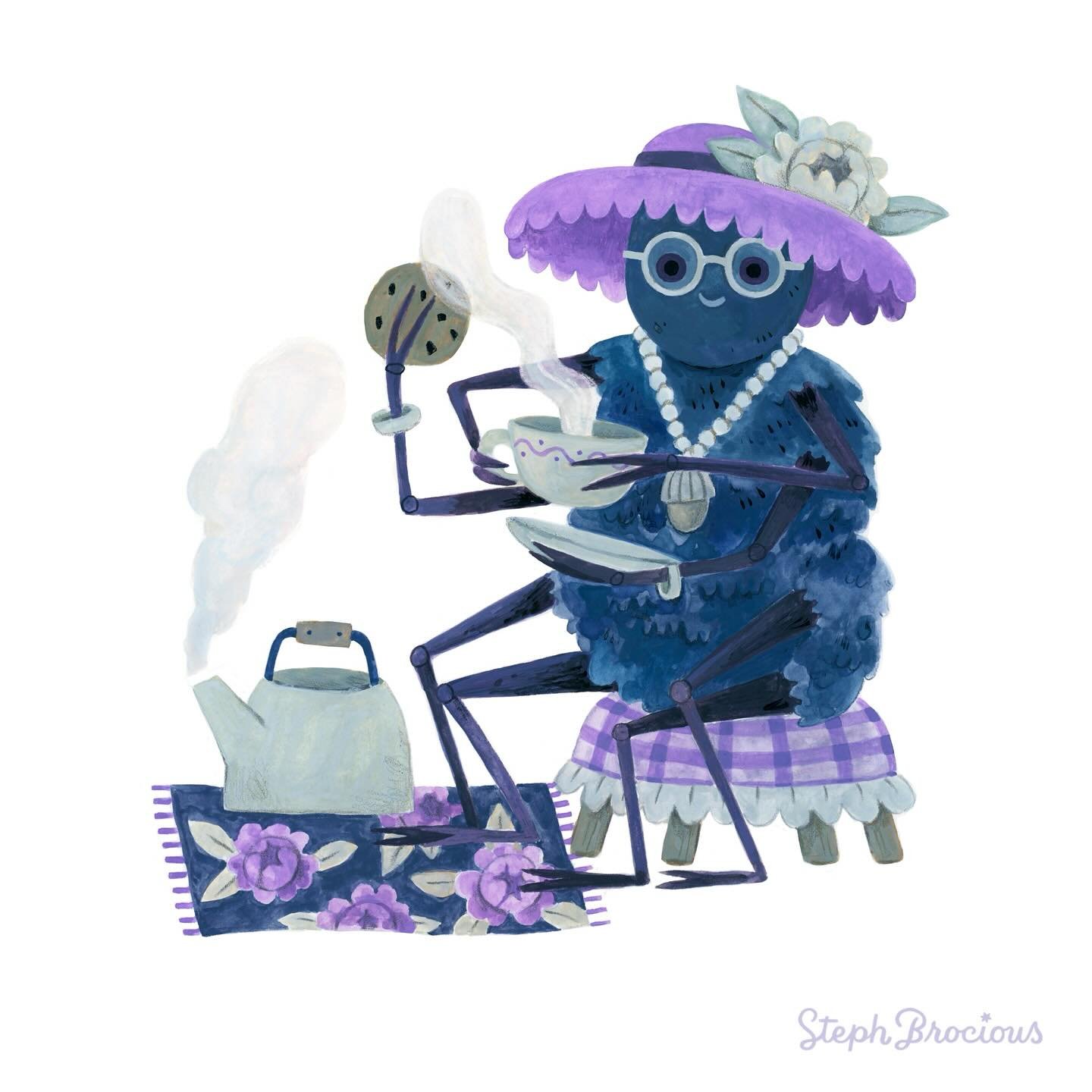 Day 31 of @peachtober is SPIDER! 🕷️ She loves to celebrate dress up day! I&rsquo;m actually sad this year&rsquo;s peachtober is over (despite the extra stress involved) - it is always such a good push to post here, connect with other artists, and ex