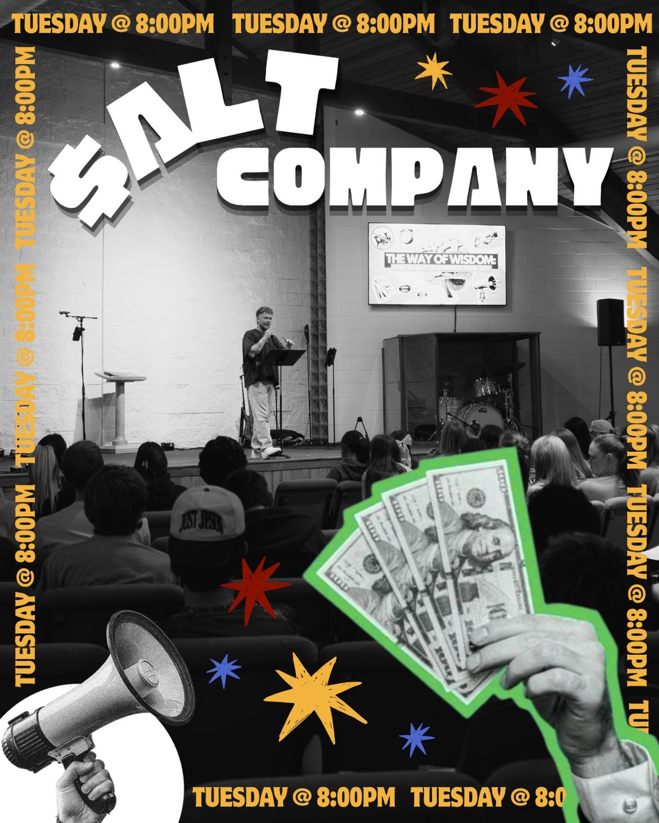Salt Company is TONIGHT

Stick around tonight after the gathering! There will be a late night panel with some of our church members to talk about practical ways you can be wise with your money in your 20s and into adulthood!💵

See you tonight at 8pm