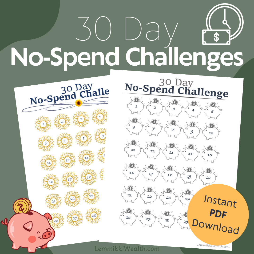30 Day No-Spend Challenges (PDF)