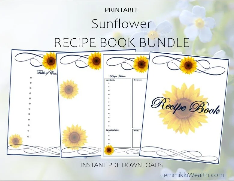 Sunflower Recipe Book Bundle PDF