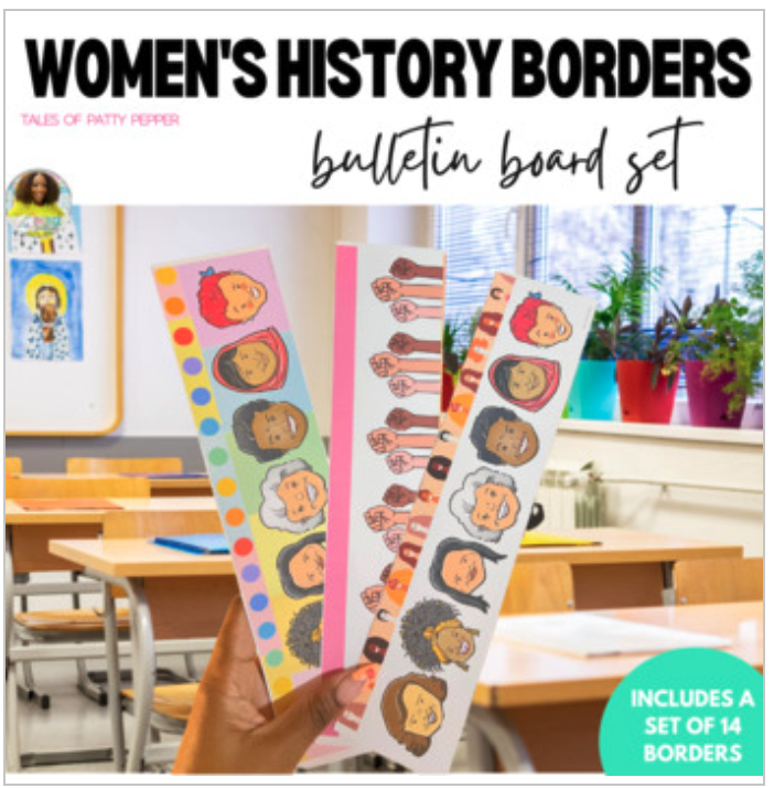 Women's History: Influential Figures Bulletin Board Border Set