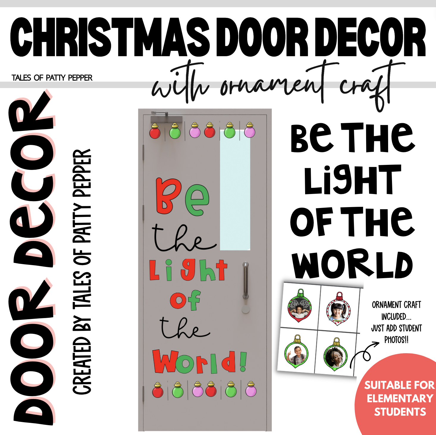 Christmas Door Decor & Craft Be the Light of The World