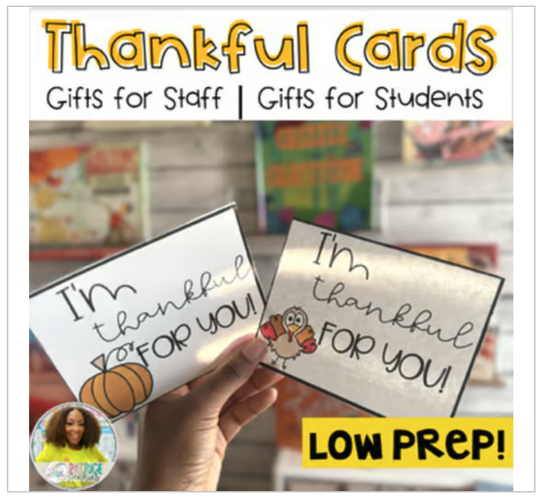 Student & Staff Thankful Cards