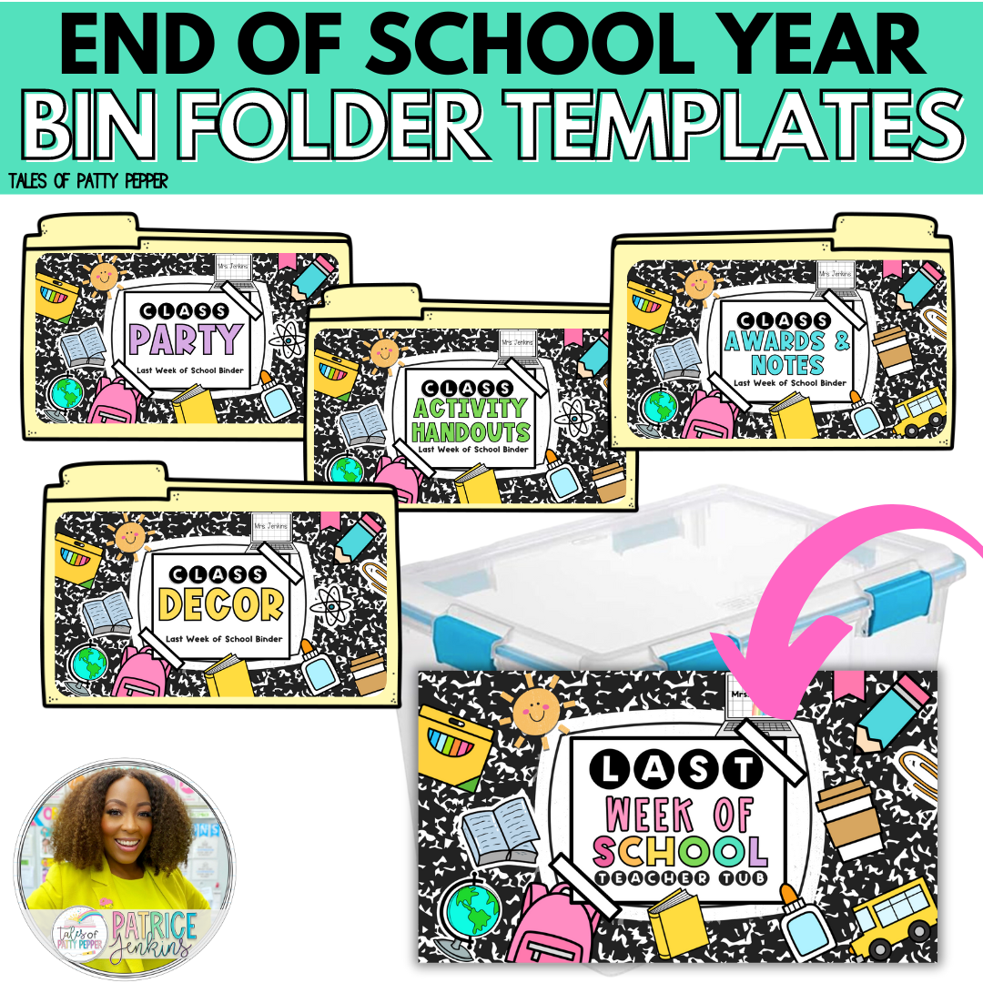 End of Year Bin Folder Templates