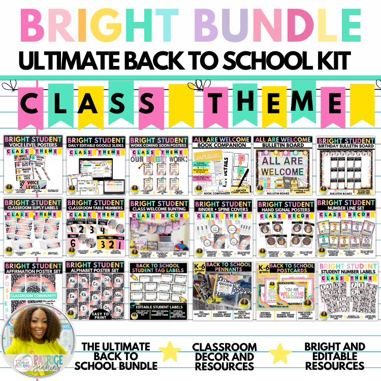 Bright Rainbow Classroom Decor Bundle