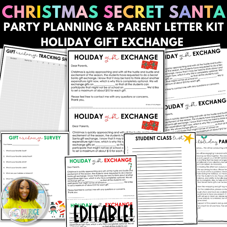 Christmas Secret Santa Party Planning & Parent Letter